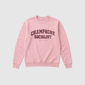 "CHAMPAGNE SOCIALIST" DISTRESSED-PRINT ORGANIC SWEATSHIRT