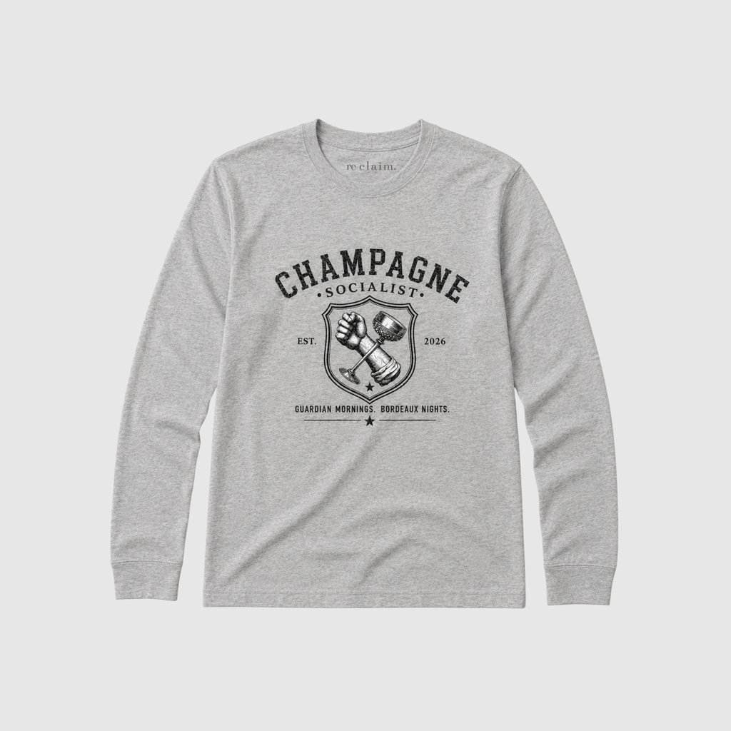 "CHAMPAGNE SOCIALIST - GUARDIAN MORNINGS, BORDEAUX NIGHTS" ORGANIC SWEATSHIRT