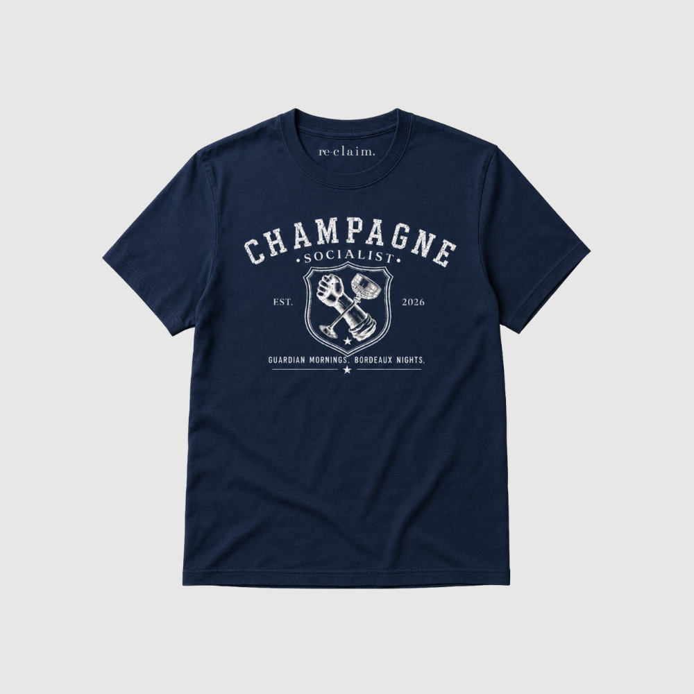"CHAMPAGNE SOCIALIST - GUARDIAN MORNINGS, BORDEAUX NIGHTS" T-SHIRT