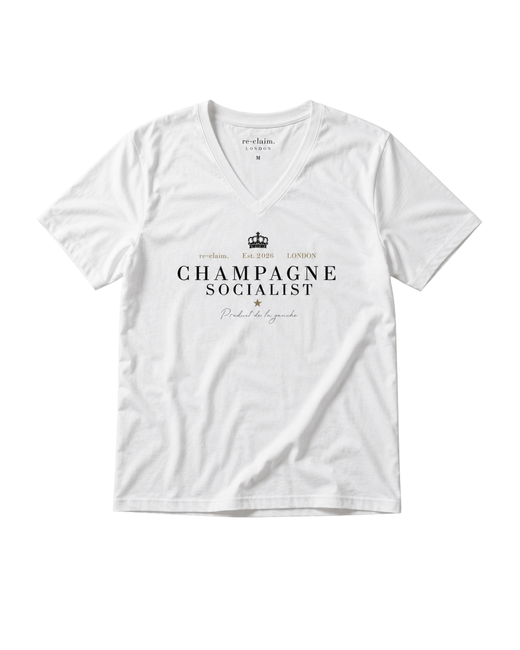 "CHAMPAGNE SOCIALIST" MENS V-NECK SHIRT