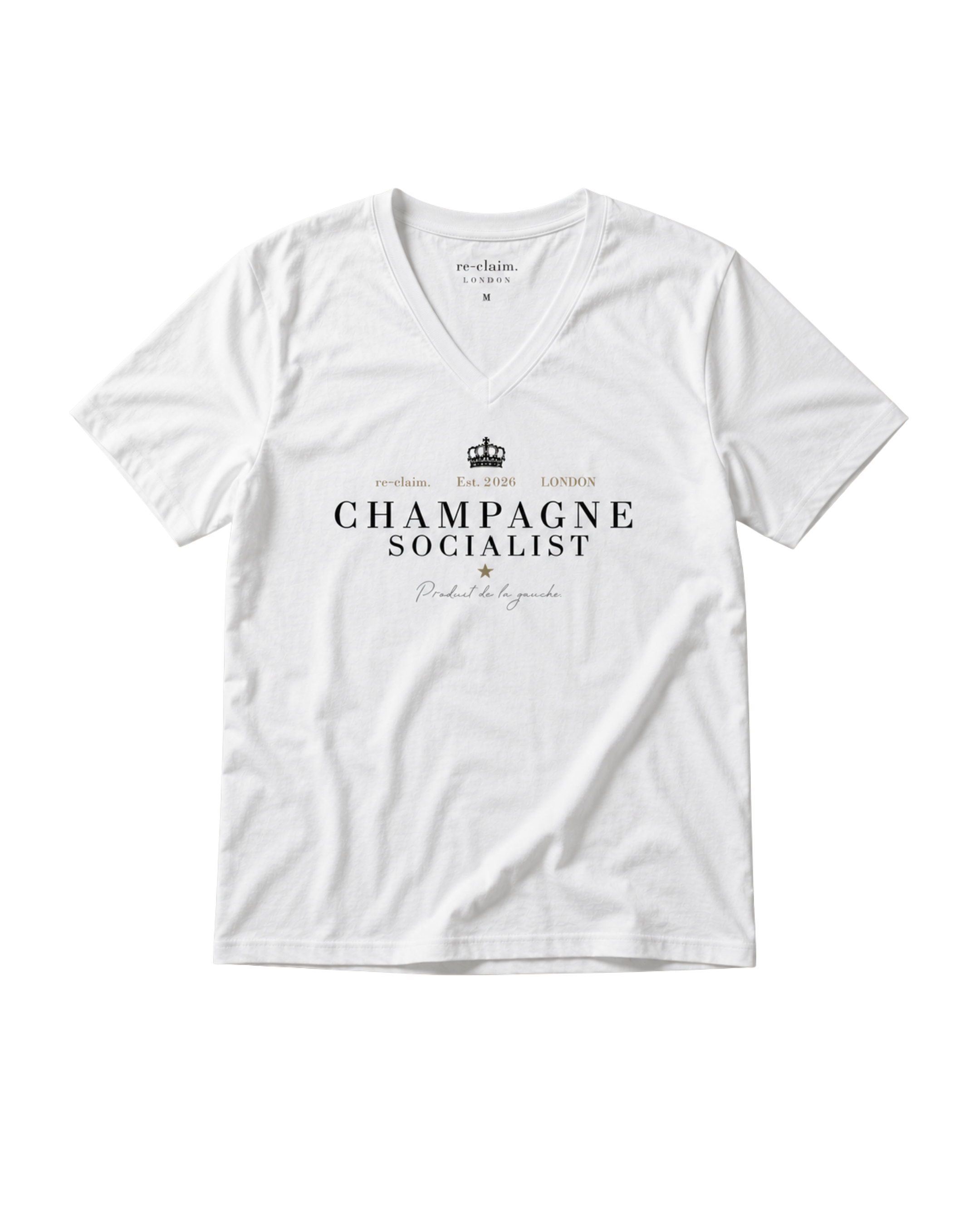 "CHAMPAGNE SOCIALIST" MENS V-NECK SHIRT