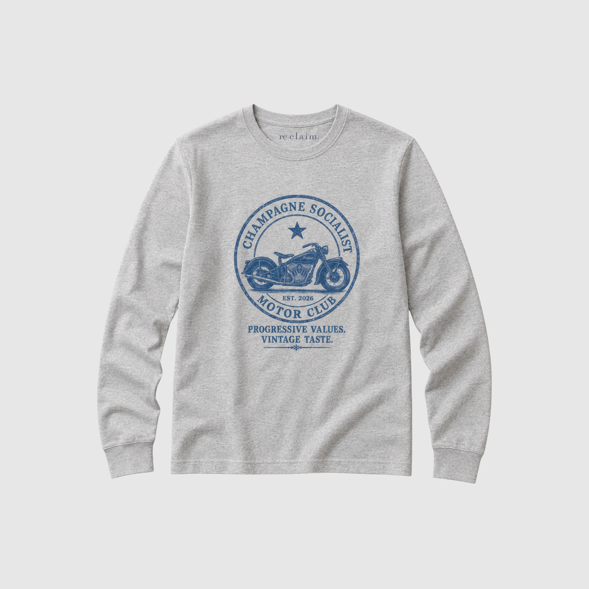 "CHAMPAGNE SOCIALIST MOTOR CLUB"  ORGANIC SWEATSHIRT