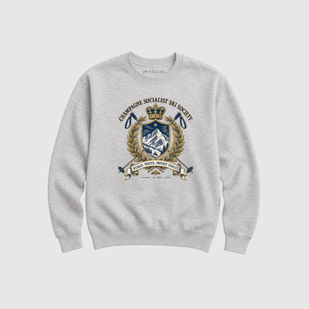 "CHAMPAGNE SOCIALIST SKI SOCIETY" ORGANIC SWEATSHIRT