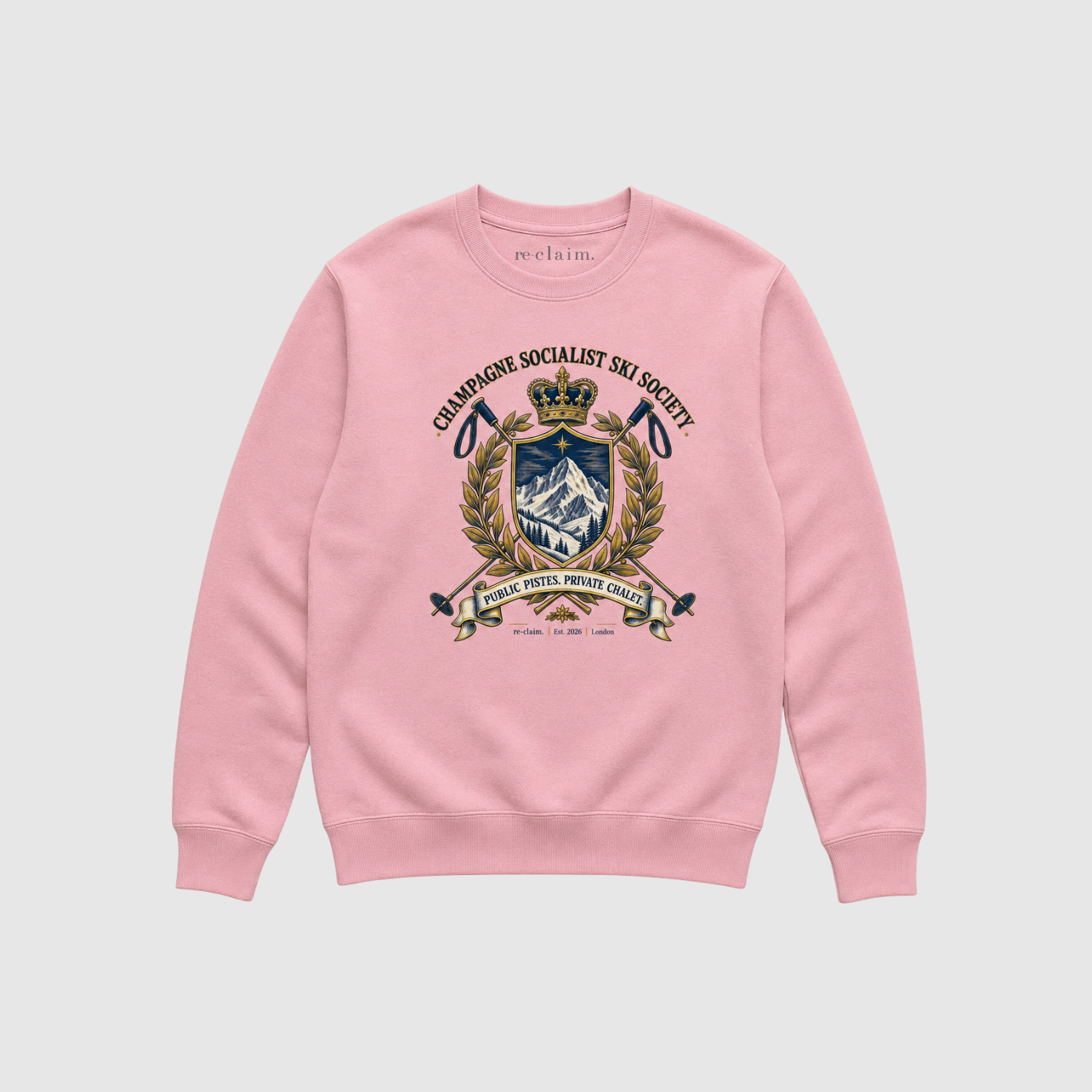 "CHAMPAGNE SOCIALIST SKI SOCIETY" ORGANIC SWEATSHIRT