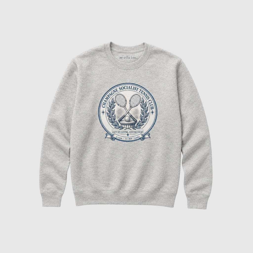 "CHAMPAGNE SOCIALIST TENNIS CLUB" ORGANIC SWEATSHIRT
