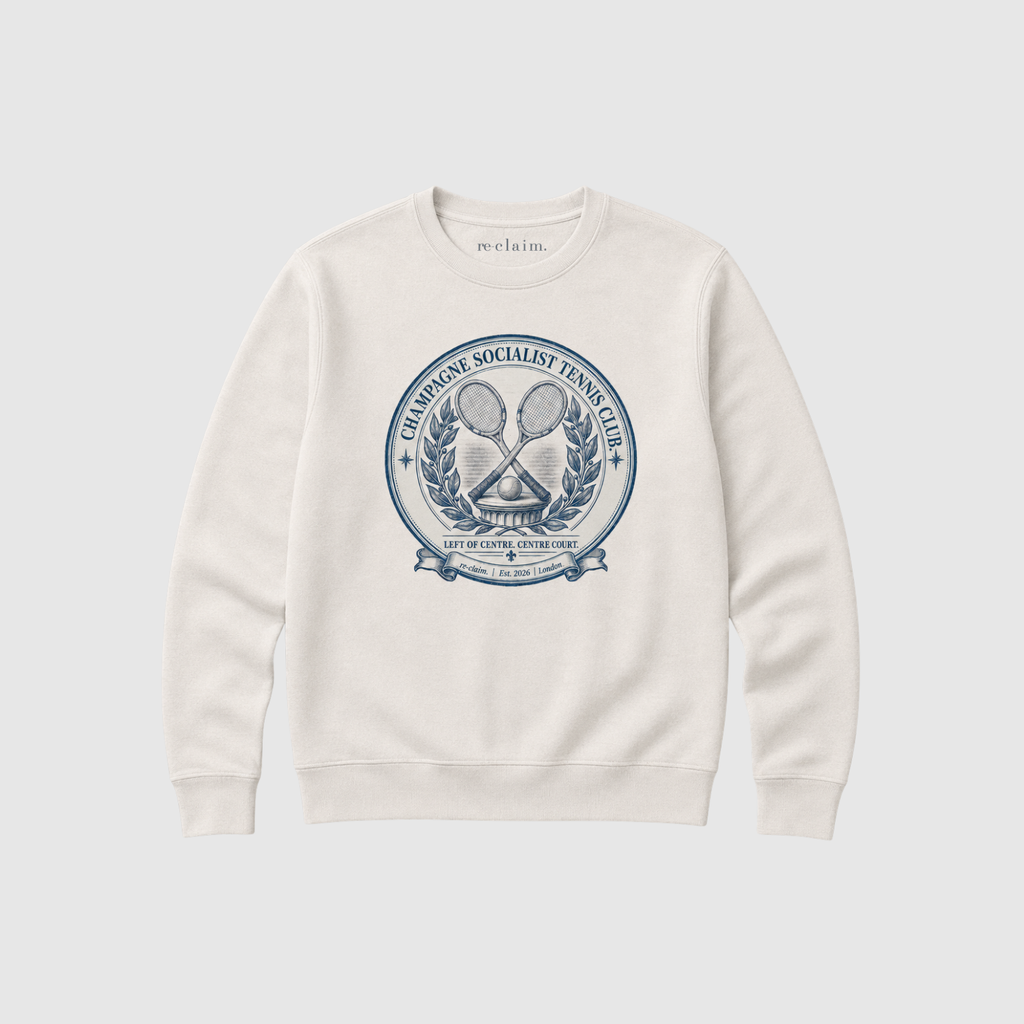 "CHAMPAGNE SOCIALIST TENNIS CLUB" ORGANIC SWEATSHIRT