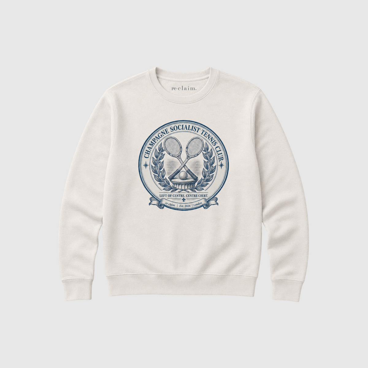 "CHAMPAGNE SOCIALIST TENNIS CLUB" ORGANIC SWEATSHIRT