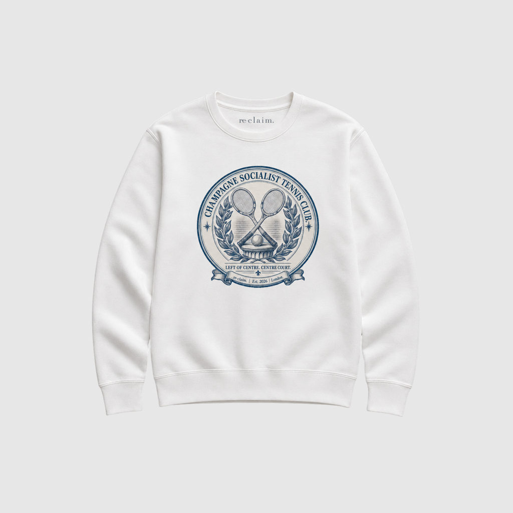 "CHAMPAGNE SOCIALIST TENNIS CLUB" ORGANIC SWEATSHIRT
