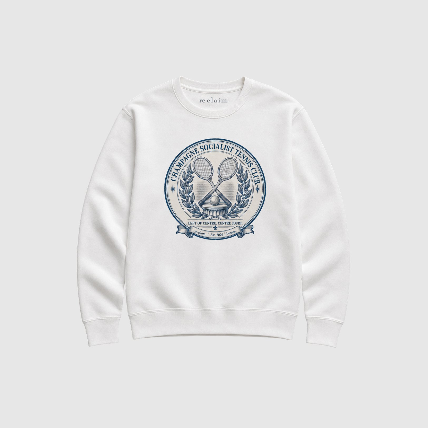 "CHAMPAGNE SOCIALIST TENNIS CLUB" ORGANIC SWEATSHIRT