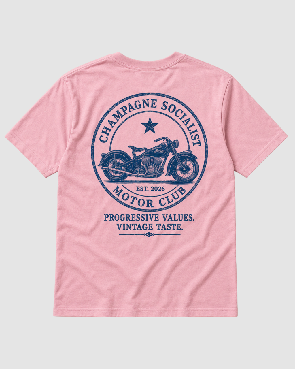 "CHAMPAGNE SOCIALIST MOTOR CLUB"  ORGANIC SHIRT