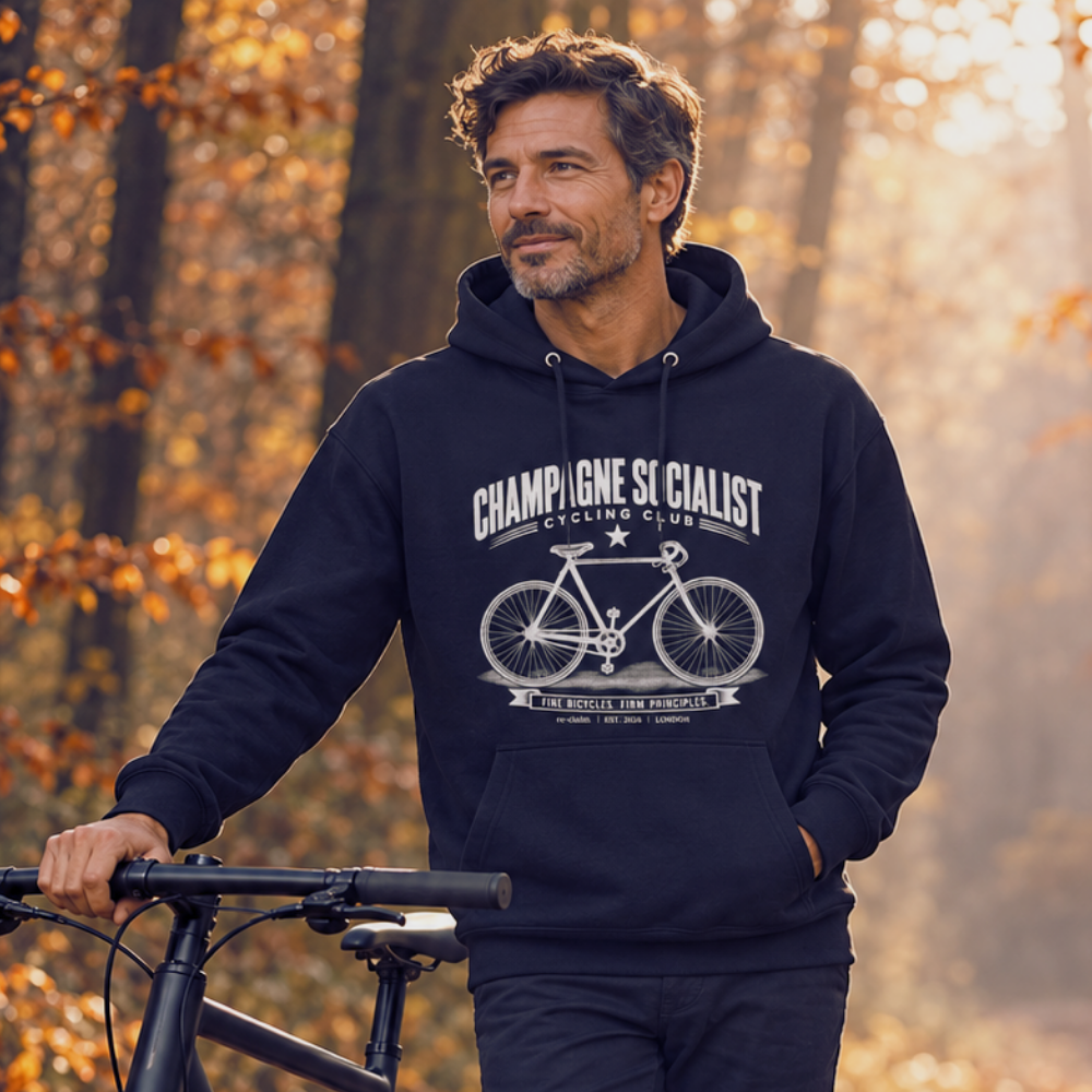 "CHAMPAGNE SOCIALIST CYCLING CLUB" ORGANIC HOODIE