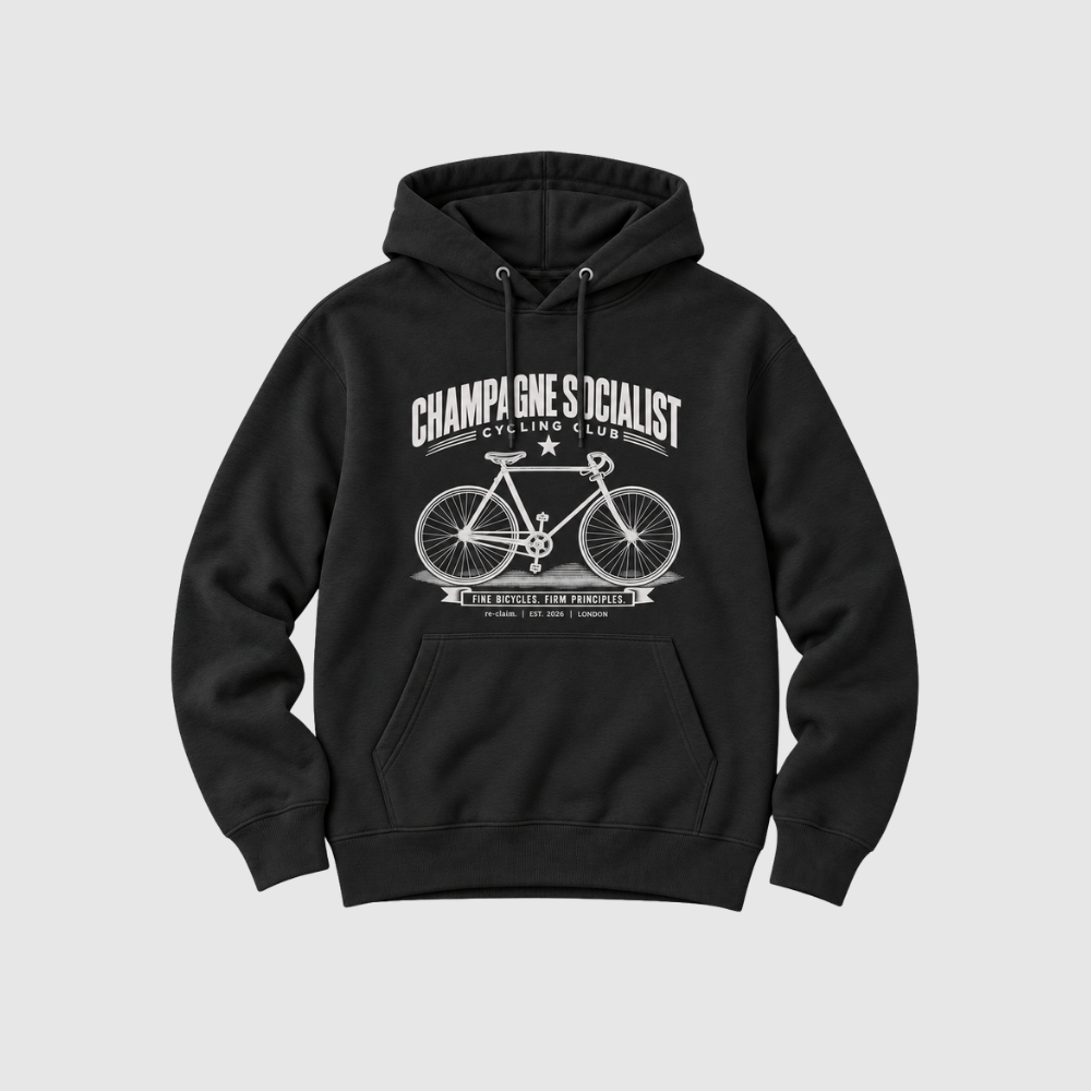 "CHAMPAGNE SOCIALIST CYCLING CLUB" ORGANIC HOODIE