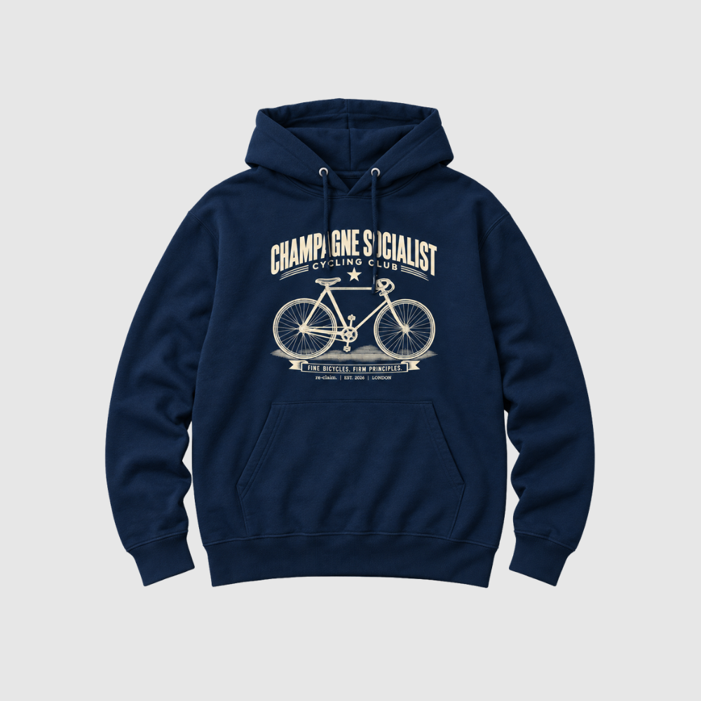 "CHAMPAGNE SOCIALIST CYCLING CLUB" ORGANIC HOODIE