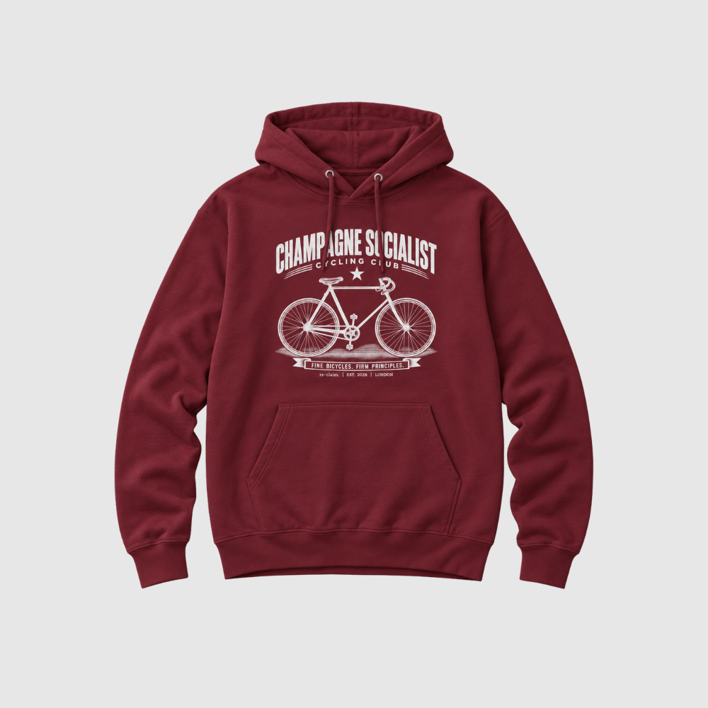 "CHAMPAGNE SOCIALIST CYCLING CLUB" ORGANIC HOODIE