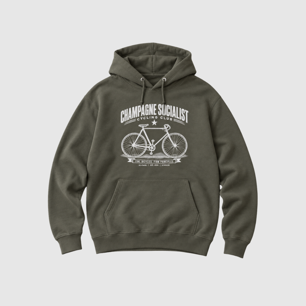 "CHAMPAGNE SOCIALIST CYCLING CLUB" ORGANIC HOODIE