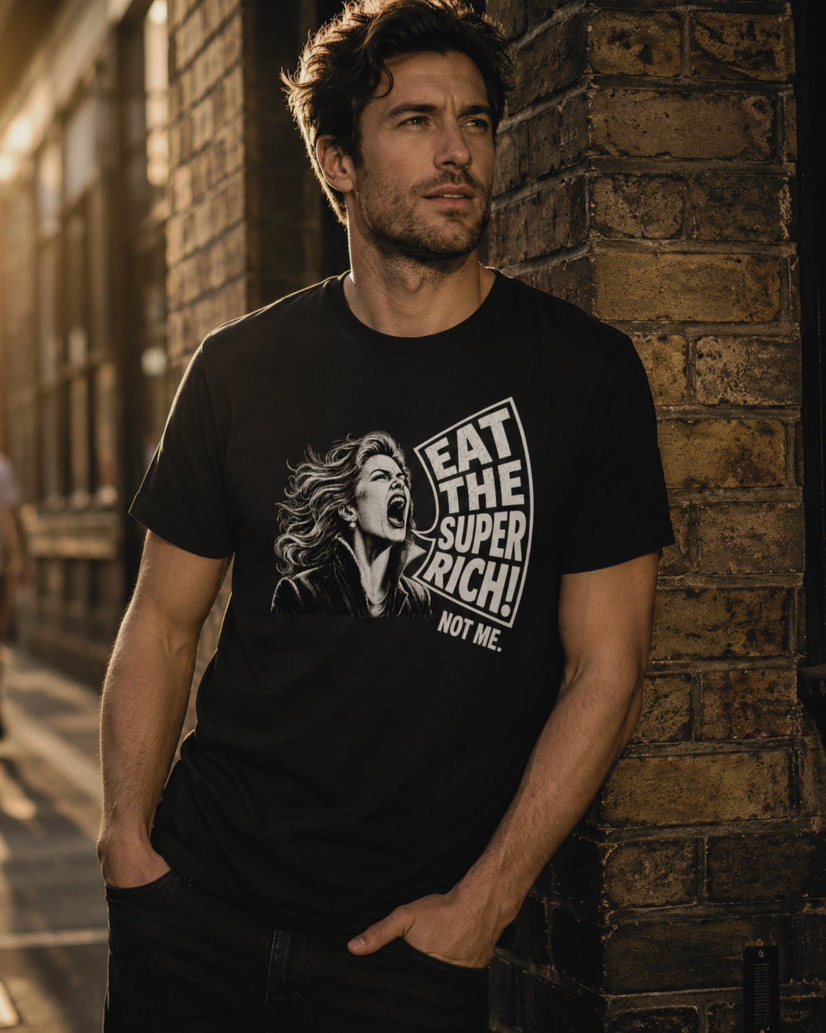 "EAT THE SUPER RICH" ORGANIC T-SHIRT