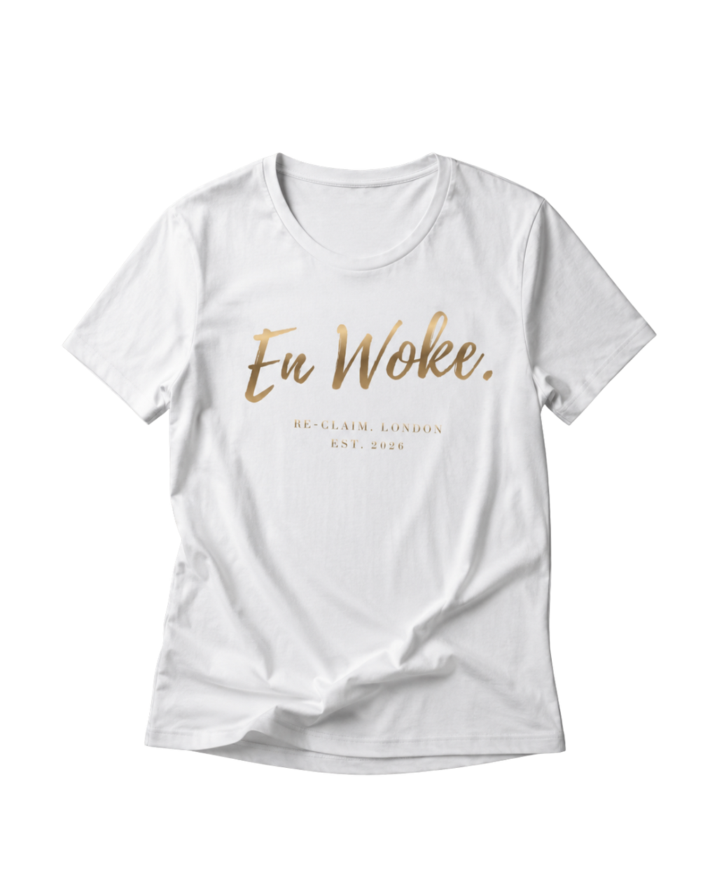 "EN WOKE." FITTED LADIES ORGANIC SHIRT