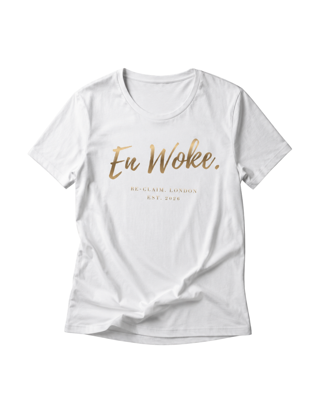 "EN WOKE." FITTED LADIES ORGANIC SHIRT