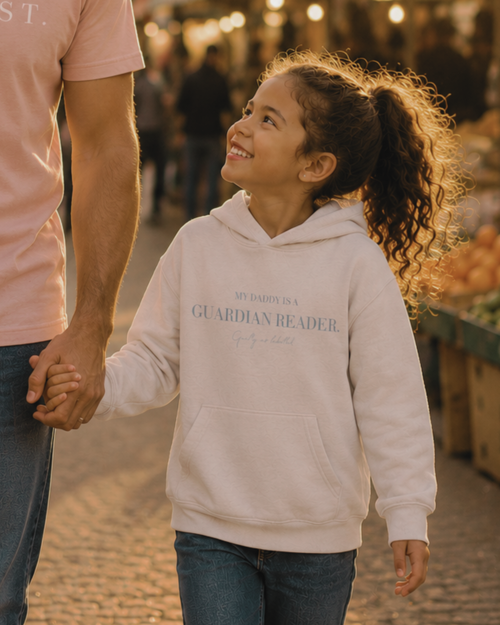 "MY DADDY IS A GUARDIAN READER." KIDS HOODIE