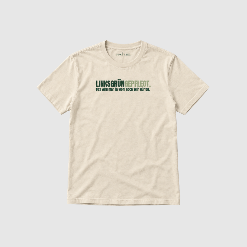 "LINKSGRÜNGEPFLEGT." ORGANIC T-SHIRT