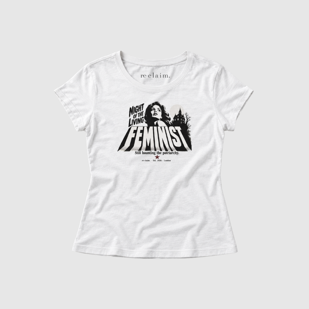 "NIGHT OF THE LIVING FEMINIST" WOMENS EXTENDED SHOULDER T-SHIRT