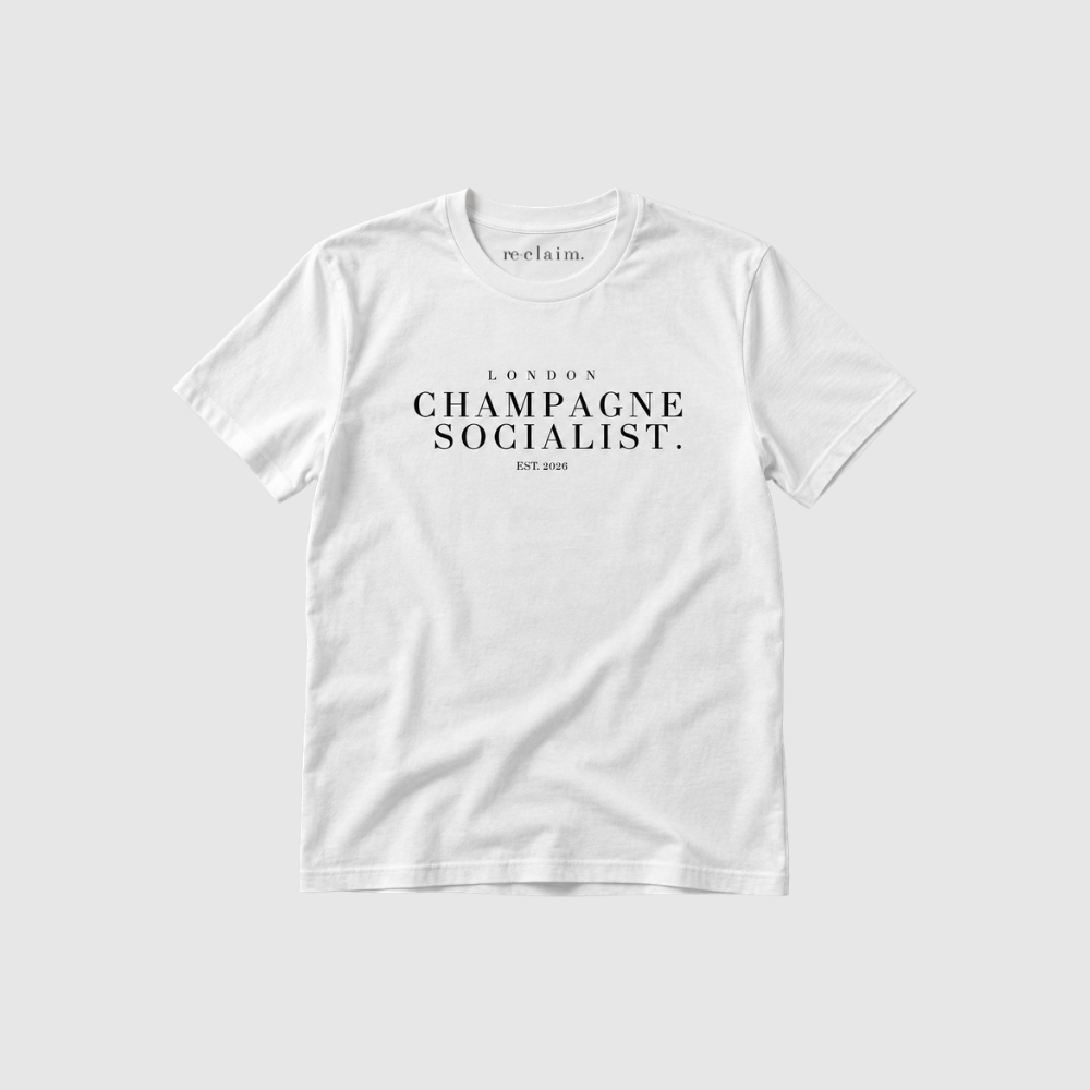 "LONDON CHAMPAGNE SOCIALIST." T-SHIRT