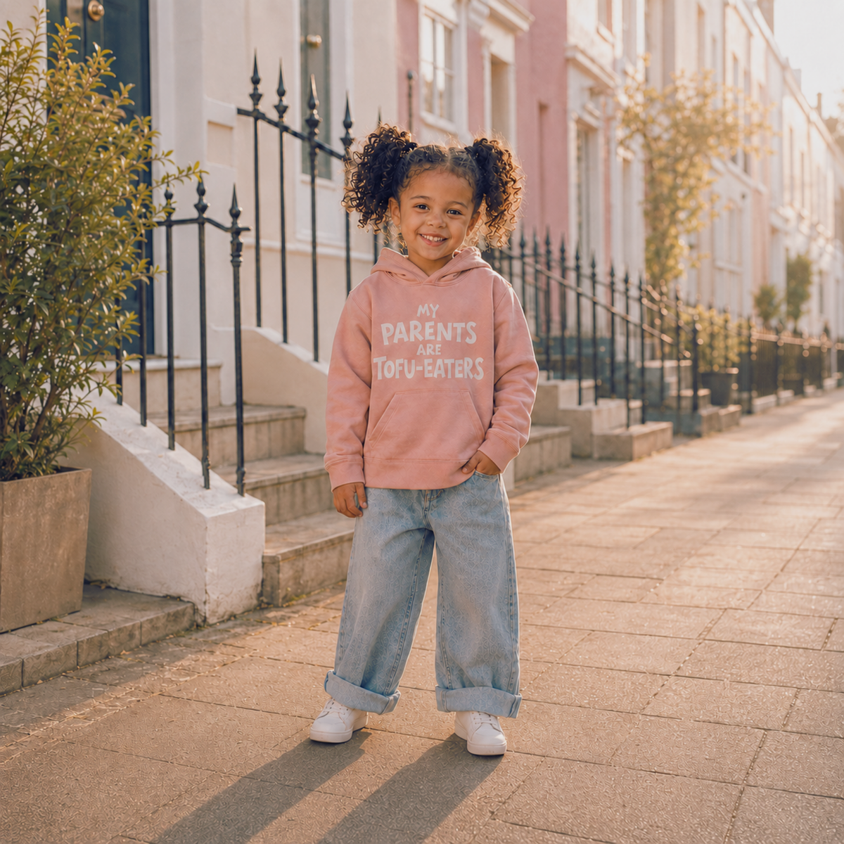 "MY PARENTS ARE TOFU-EATERS" KIDS BIO HOODIE