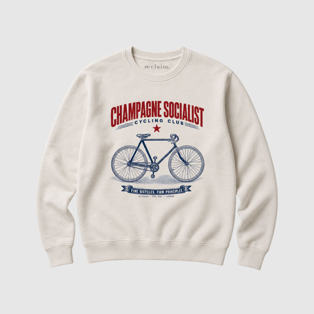 "CHAMPAGNE SOCIALIST CYCLING CLUB"  MEN ORGANIC SWEATSHIRT