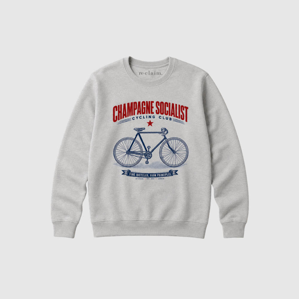 "CHAMPAGNE SOCIALIST CYCLING CLUB"  MEN ORGANIC SWEATSHIRT