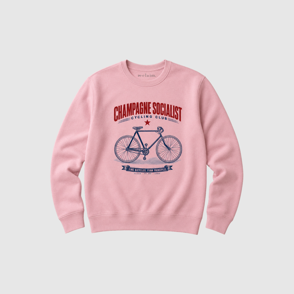 "CHAMPAGNE SOCIALIST CYCLING CLUB"  MEN ORGANIC SWEATSHIRT