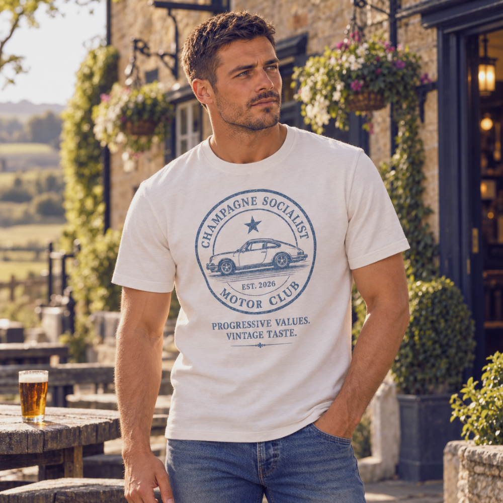 "CHAMPAGNE SOCIALIST MOTOR CLUB" ORGANIC T-SHIRT - Organic Shirt