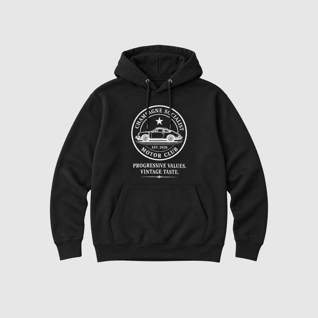 "CHAMPAGNE SOCIALIST MOTOR CLUB" ORGANIC HOODIE