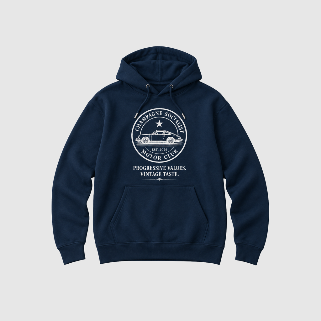 "CHAMPAGNE SOCIALIST MOTOR CLUB" ORGANIC HOODIE