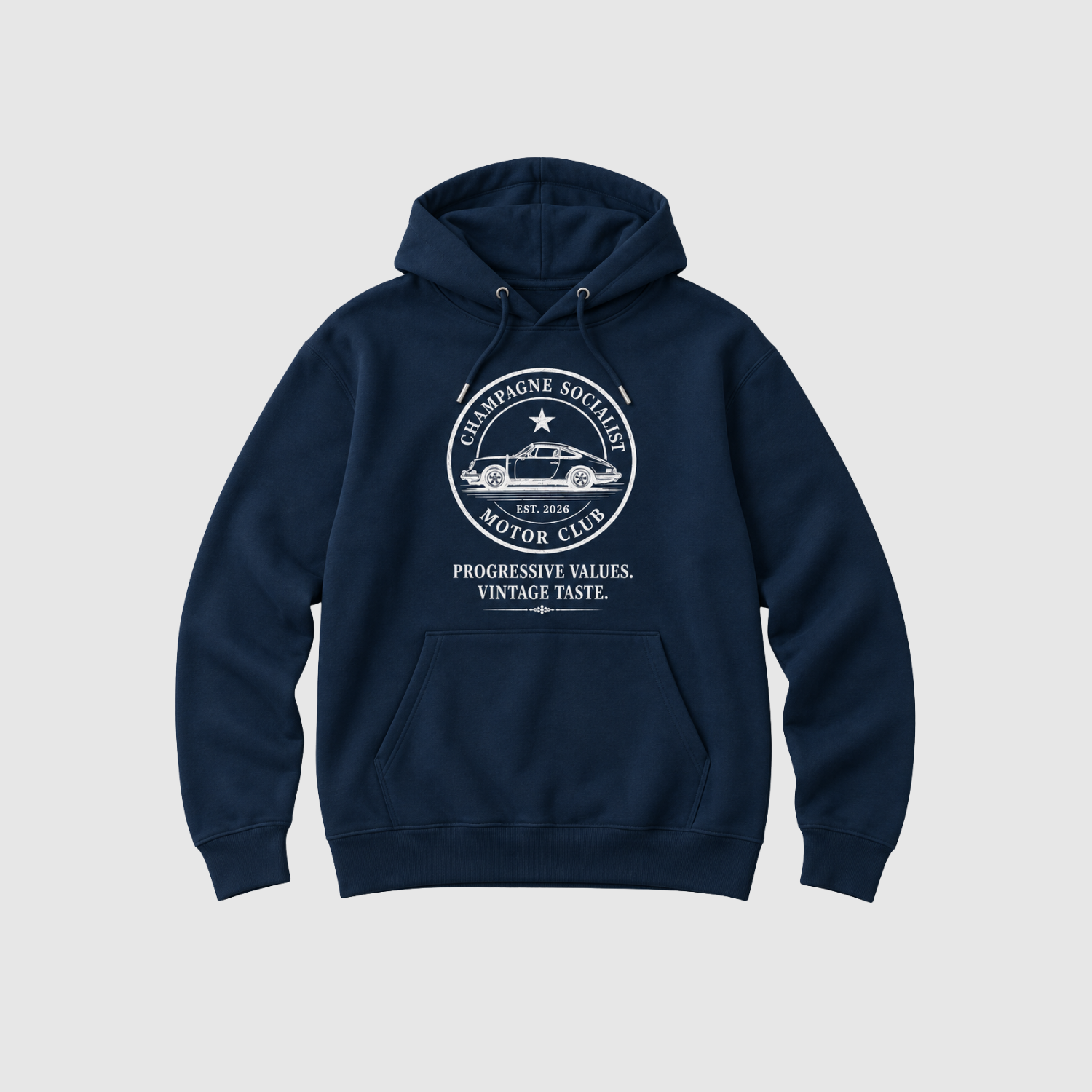 "CHAMPAGNE SOCIALIST MOTOR CLUB" ORGANIC HOODIE