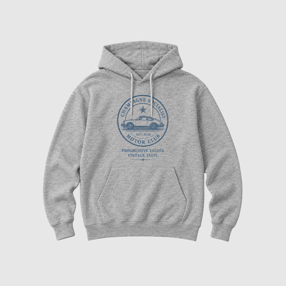 "CHAMPAGNE SOCIALIST MOTOR CLUB" ORGANIC HOODIE