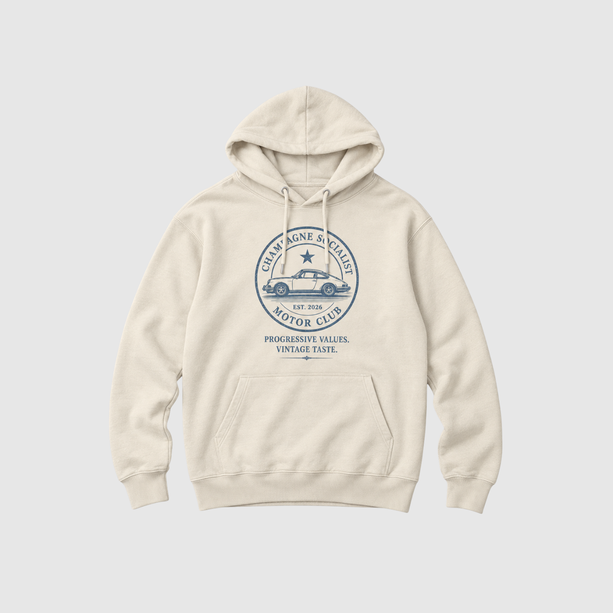 "CHAMPAGNE SOCIALIST MOTOR CLUB" ORGANIC HOODIE