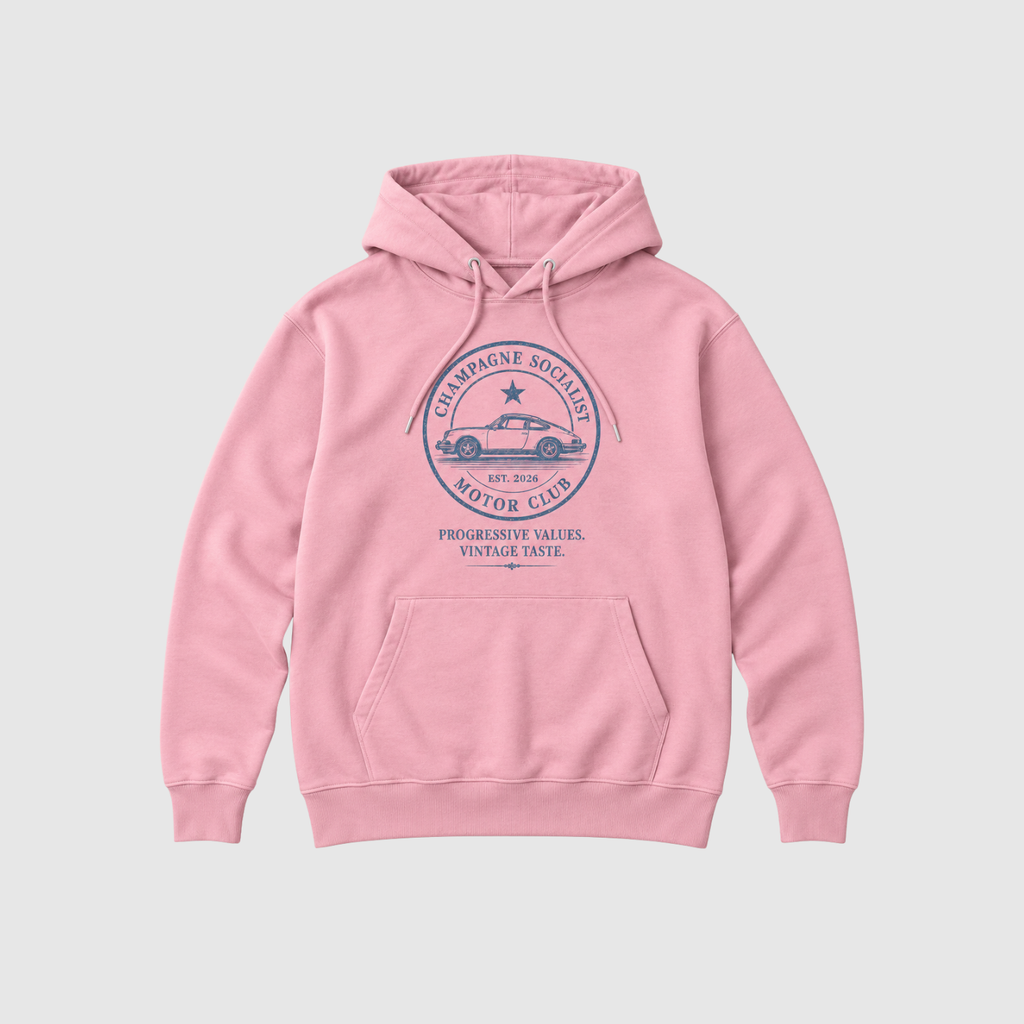 "CHAMPAGNE SOCIALIST MOTOR CLUB" ORGANIC HOODIE