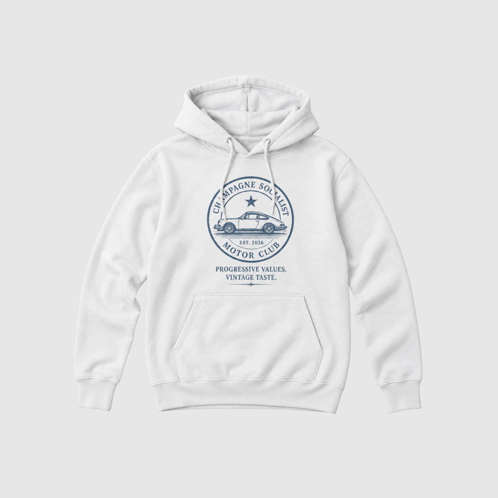 "CHAMPAGNE SOCIALIST MOTOR CLUB" ORGANIC HOODIE