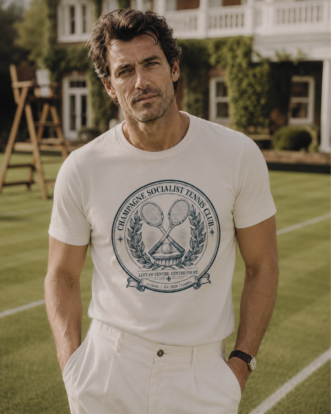 "CHAMPAGNE SOCIALIST TENNIS CLUB" ORGANIC SHIRT