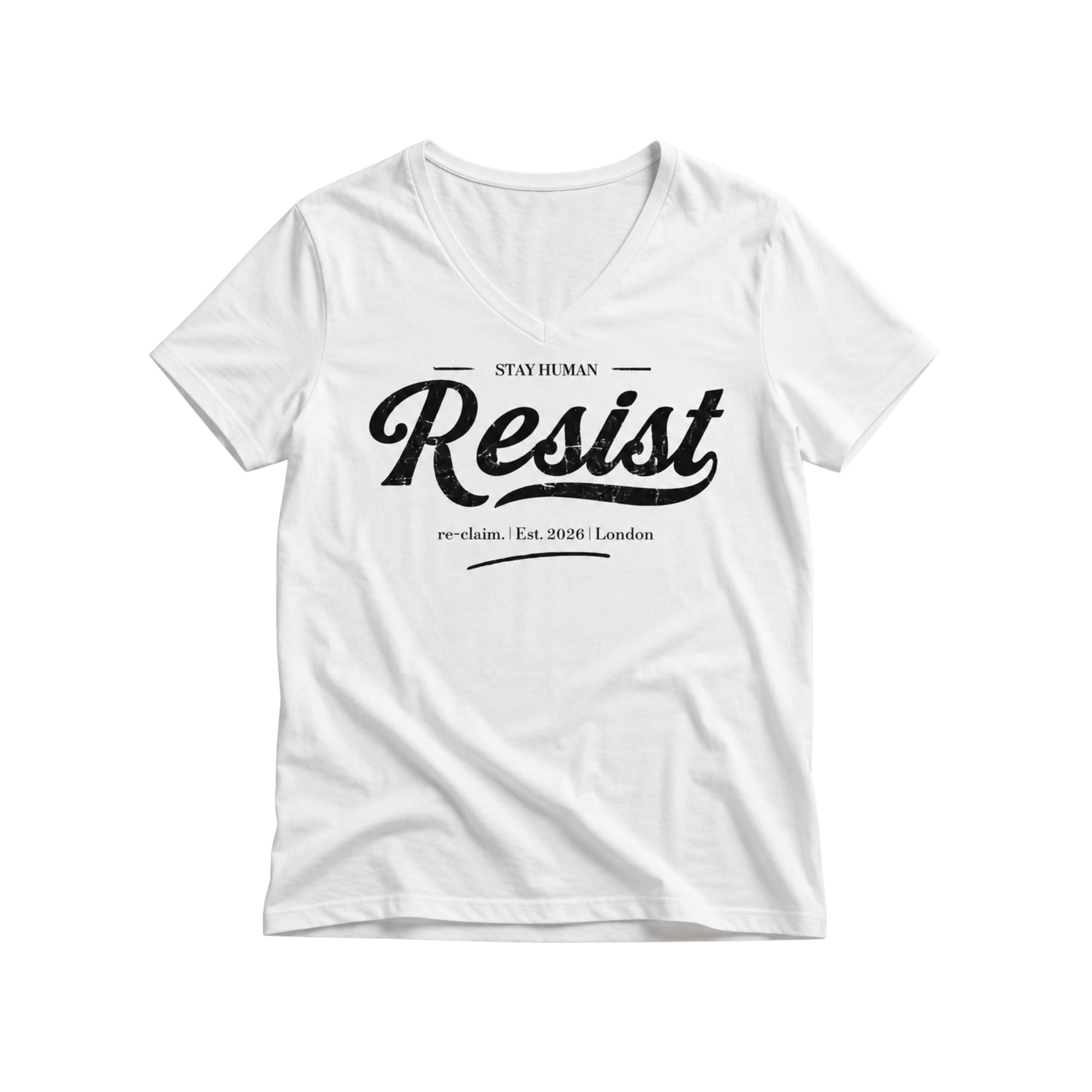 "RESIST" MENS ORGANIC V-NECK SHIRT