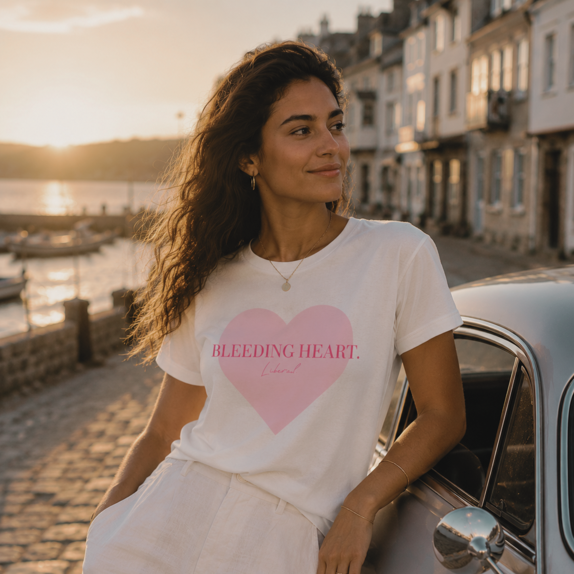 "BLEEDING HEART LIBERAL." FITTED LADIES SHIRT
