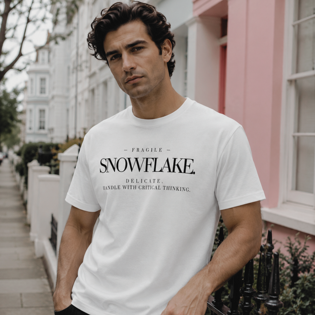 "DELICATE SNOWFLAKE." T-SHIRT