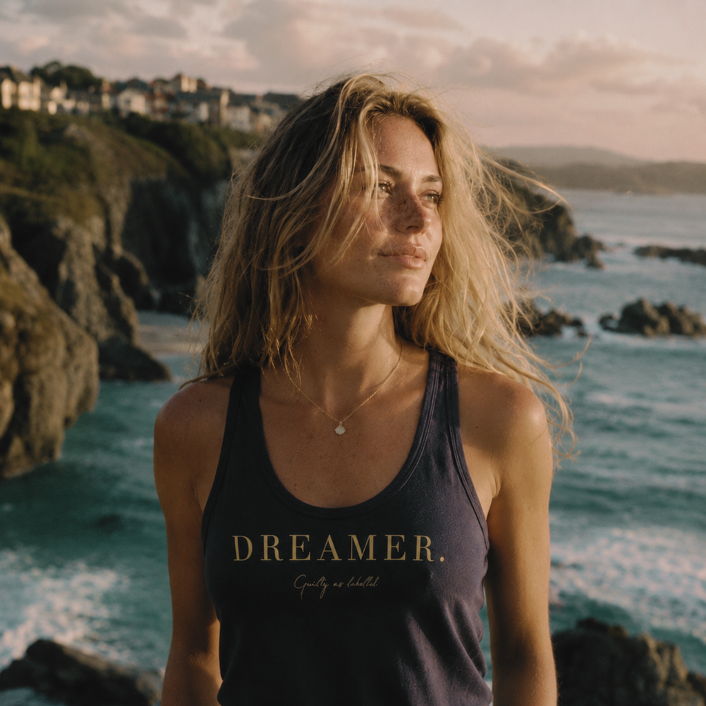 "DREAMER." LADIES FITTED TANK TOP