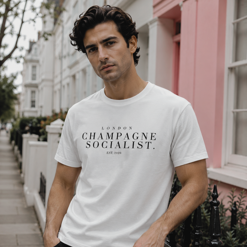 "LONDON CHAMPAGNE SOCIALIST." SHIRT