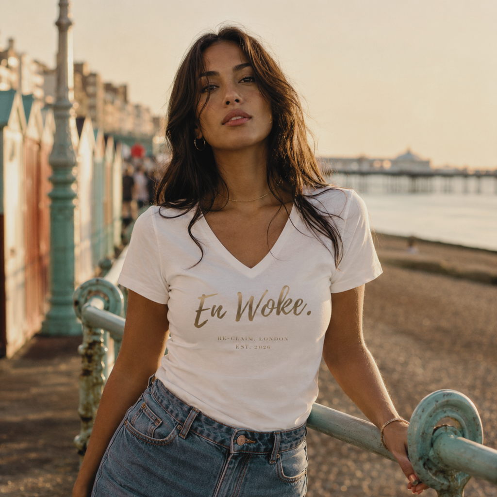 "EN WOKE" LADIES V-NECK SHIRT