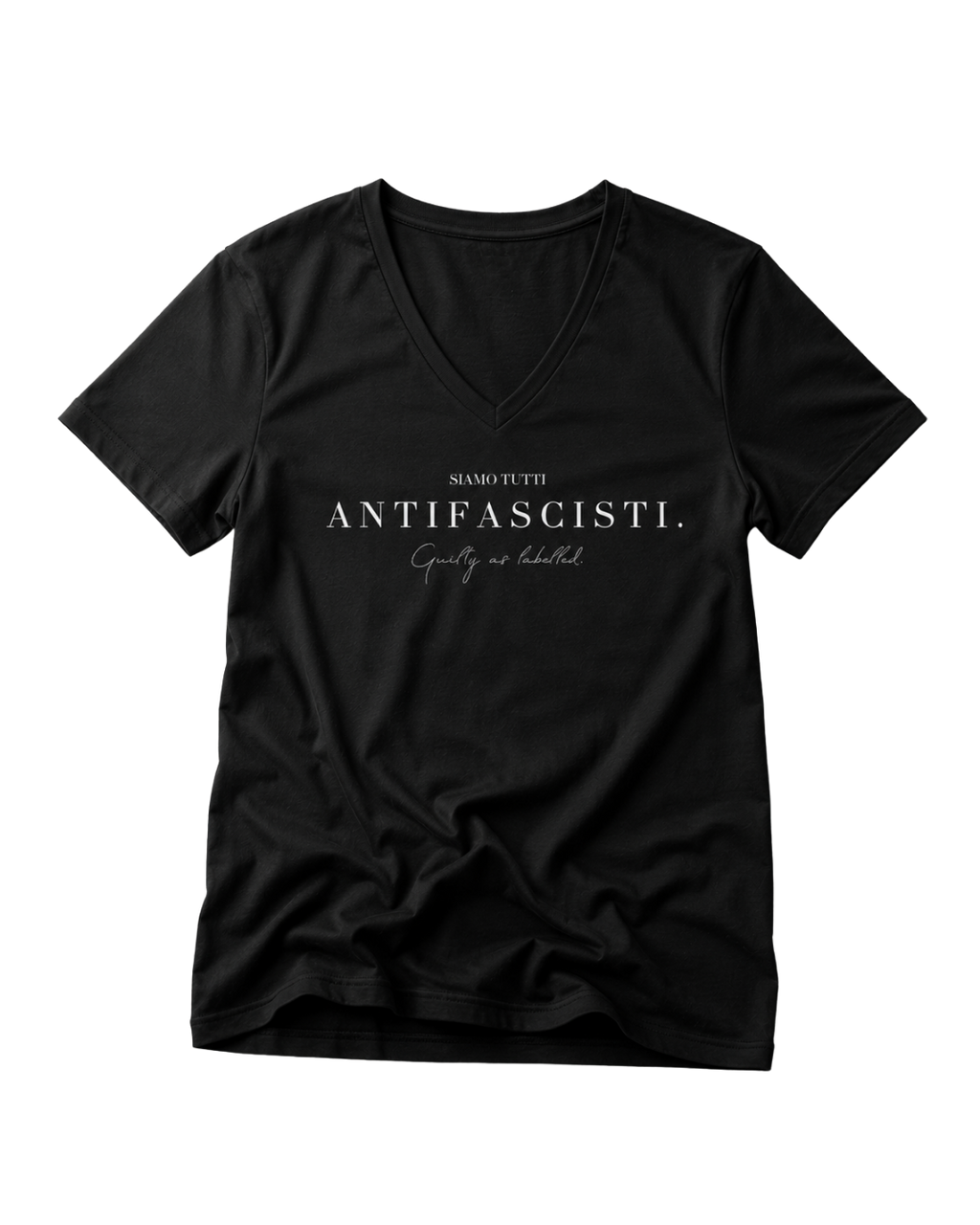 "SIAMO TUTTI ANTIFASCISTI." MENS V-NECK SHIRT