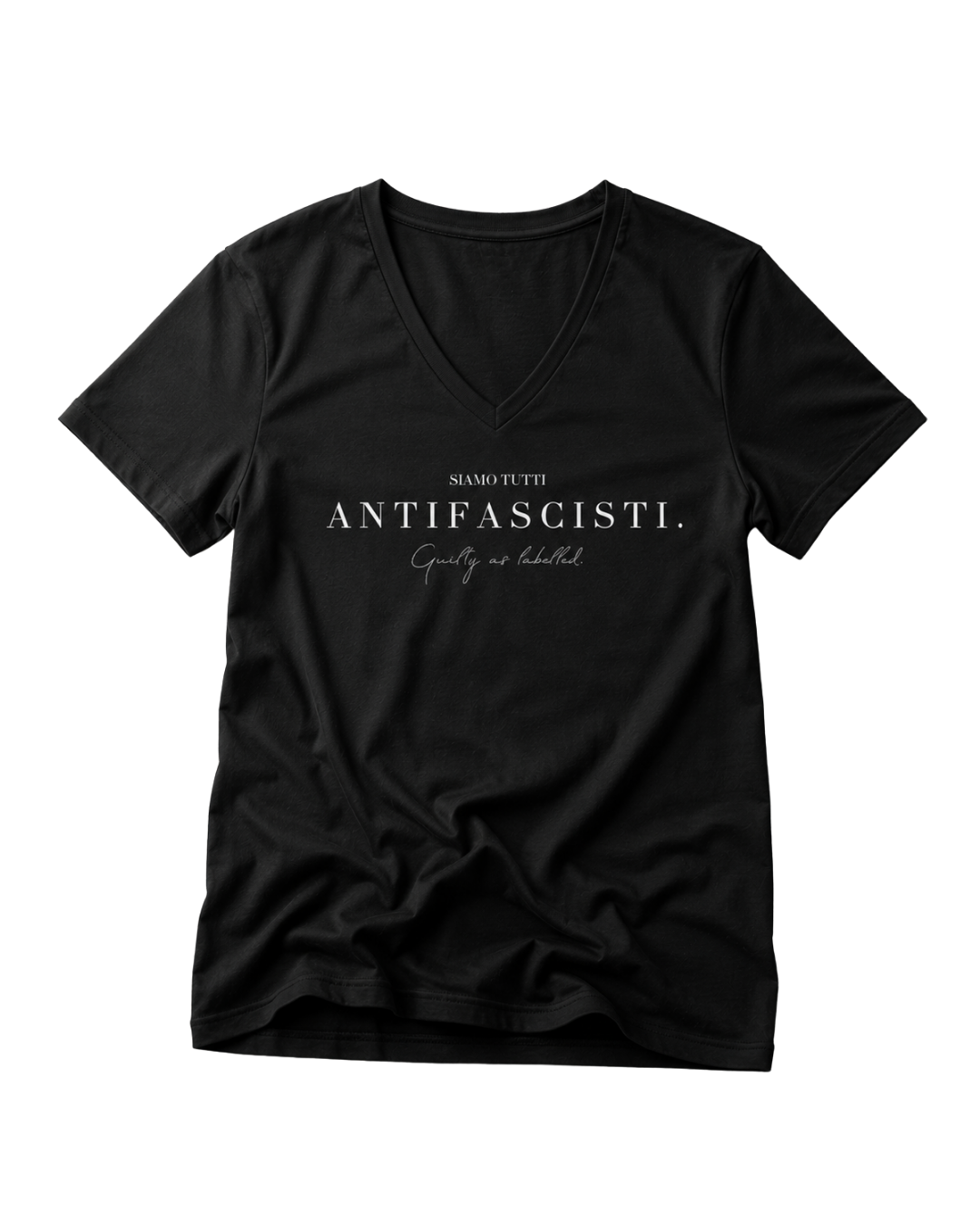"SIAMO TUTTI ANTIFASCISTI." MENS V-NECK SHIRT