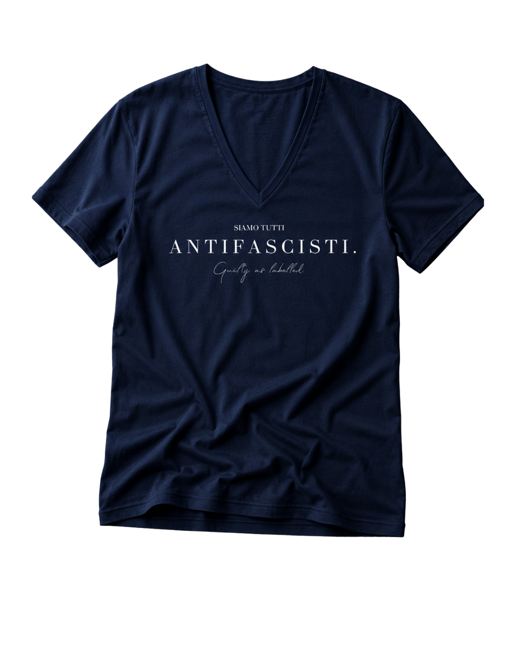 "SIAMO TUTTI ANTIFASCISTI." MENS V-NECK SHIRT