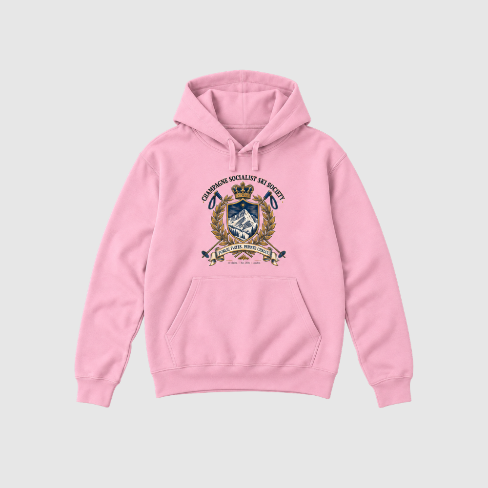 "CHAMPAGNE SOCIALIST SKI SOCIETY"  ORGANIC HOODIE