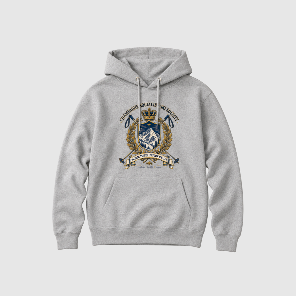 "CHAMPAGNE SOCIALIST SKI SOCIETY" ORGANIC HOODIE